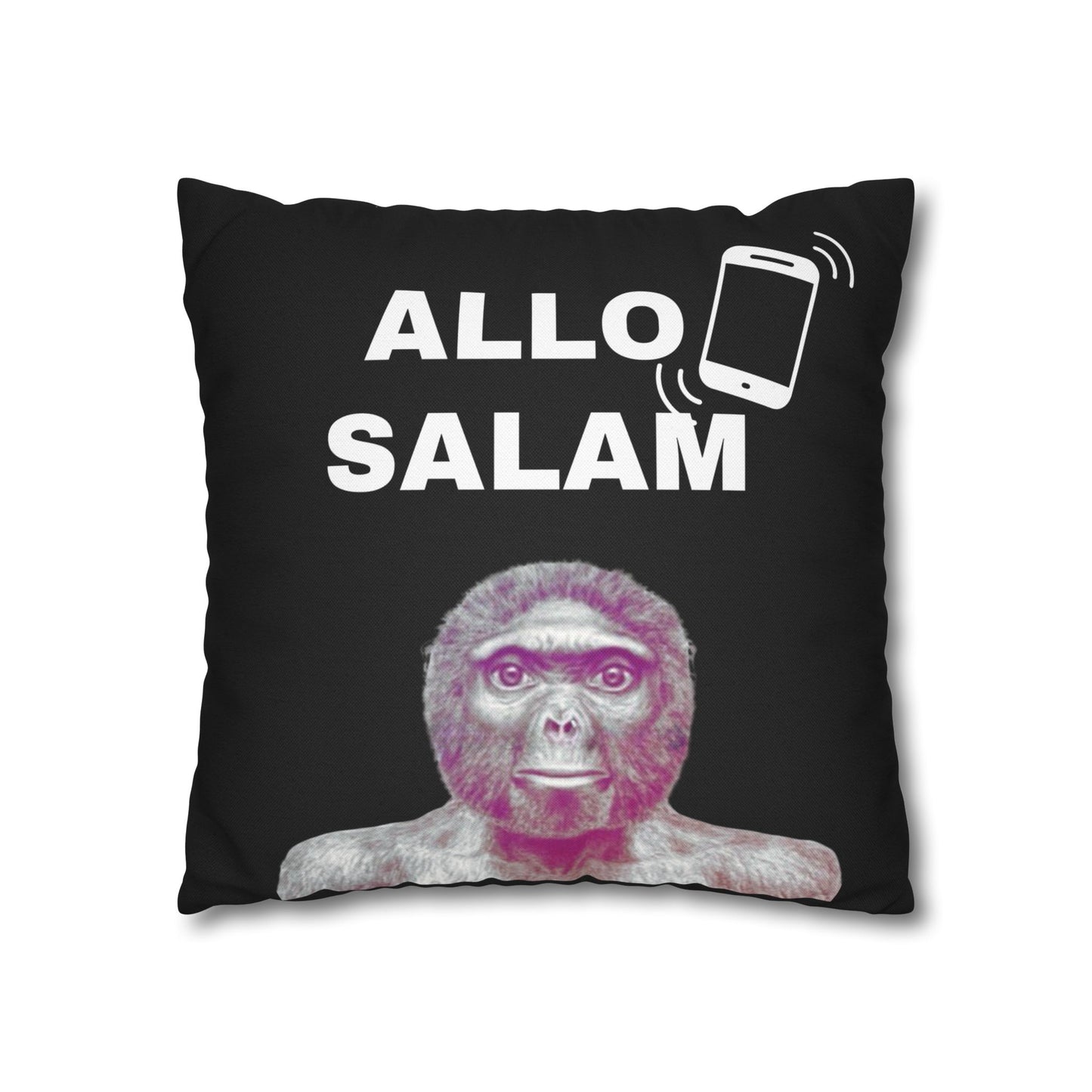 Taie d’oreiller Amusante – Décoration Humoristique pour la Maison Le singe allo salam