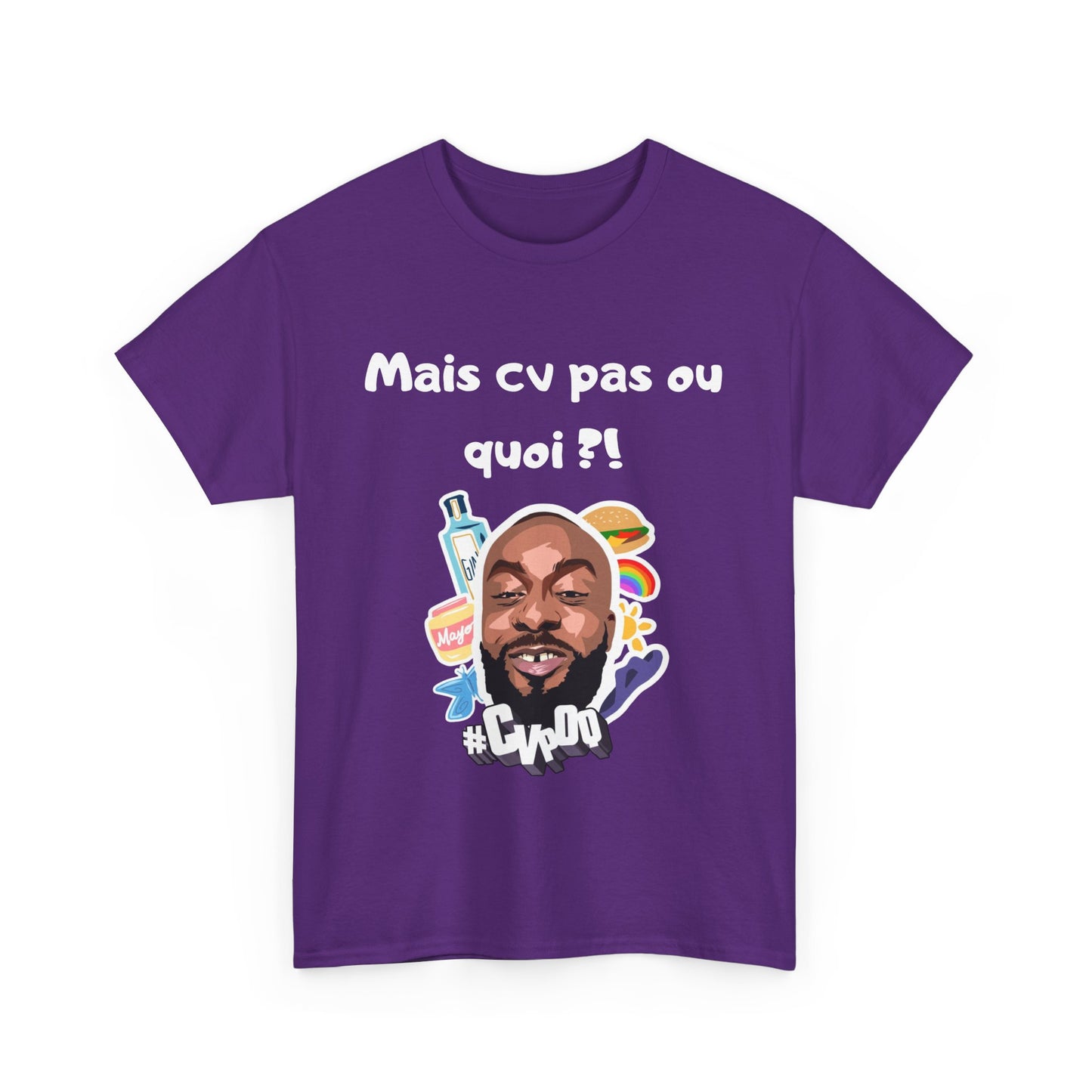 T-shirt humoristique unisexe en coton épais -Trend Binobile Mais Cv pas ou quoi