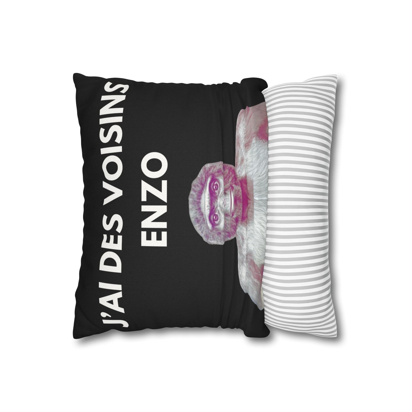Taie d’oreiller Amusante – Décoration Humoristique pour la Maison j'ai des voisins Enzo