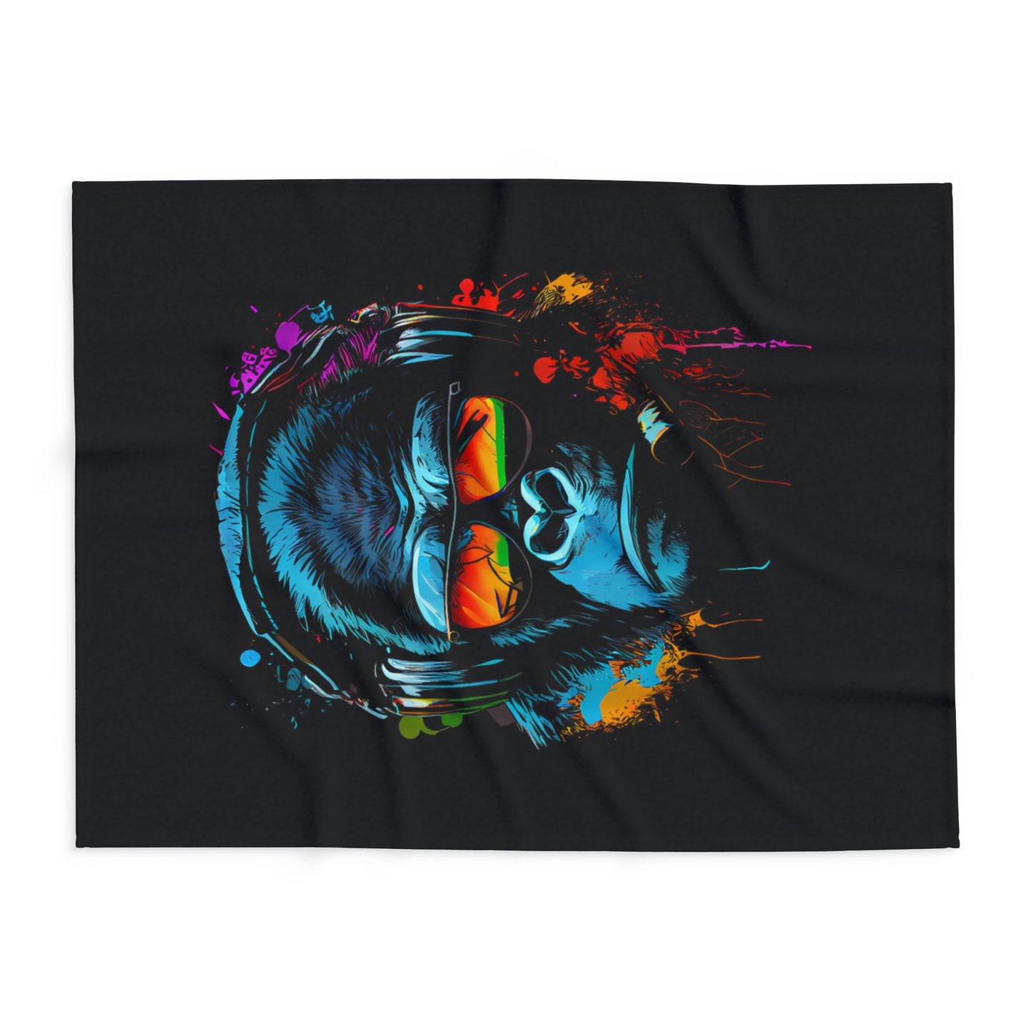 Plaid en polaire arctique Singe Monkey DJ écouteurs & lunettes de soleil Gorilla Fun P T-Shirt
