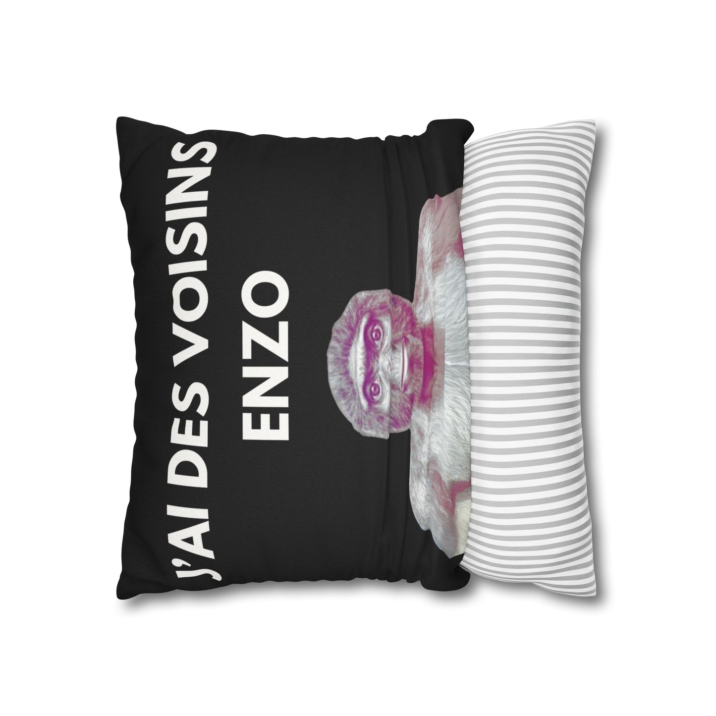 Taie d’oreiller Amusante – Décoration Humoristique pour la Maison j'ai des voisins Enzo