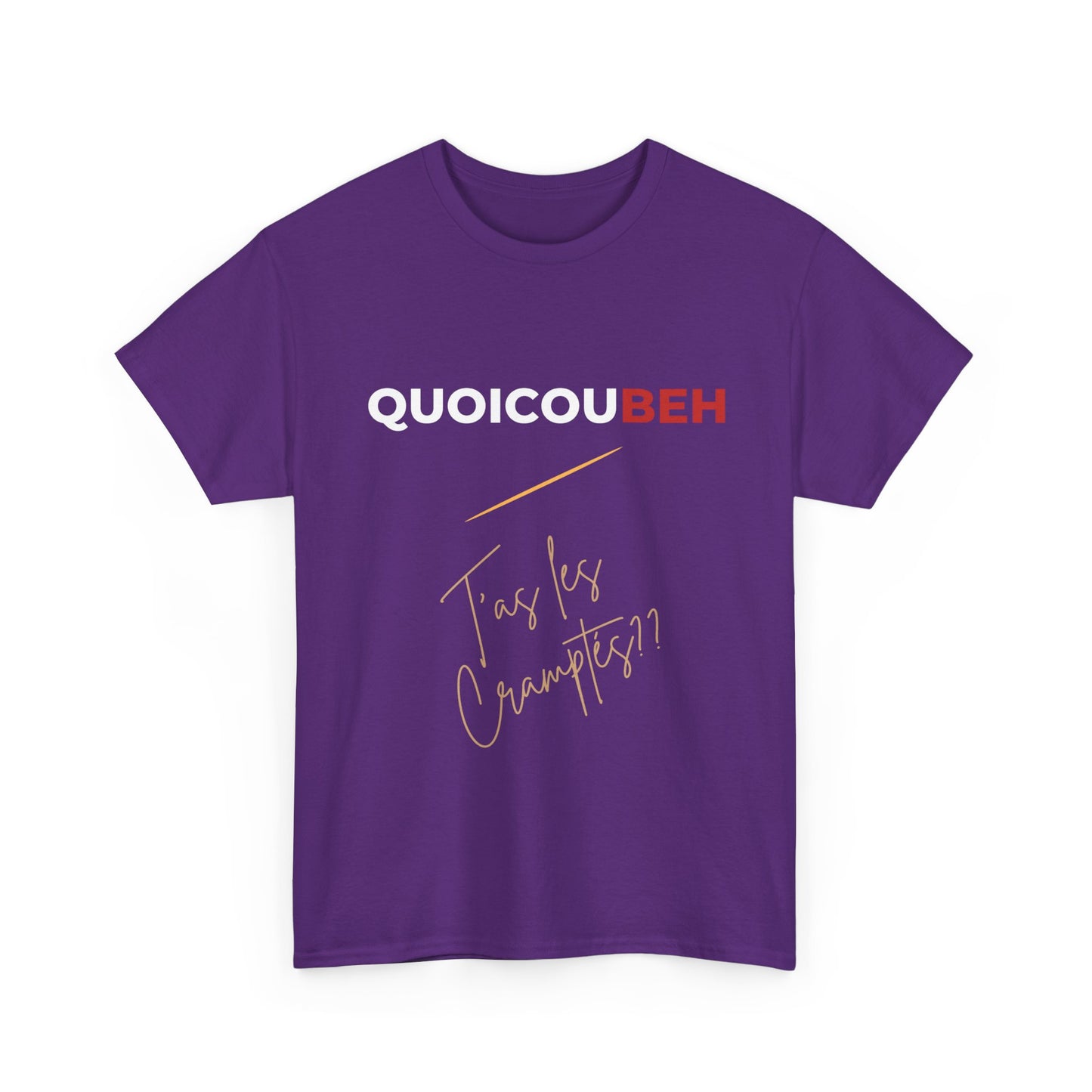 T-shirt humoristique unisexe en coton épais - Quoicoubeh Apagnan