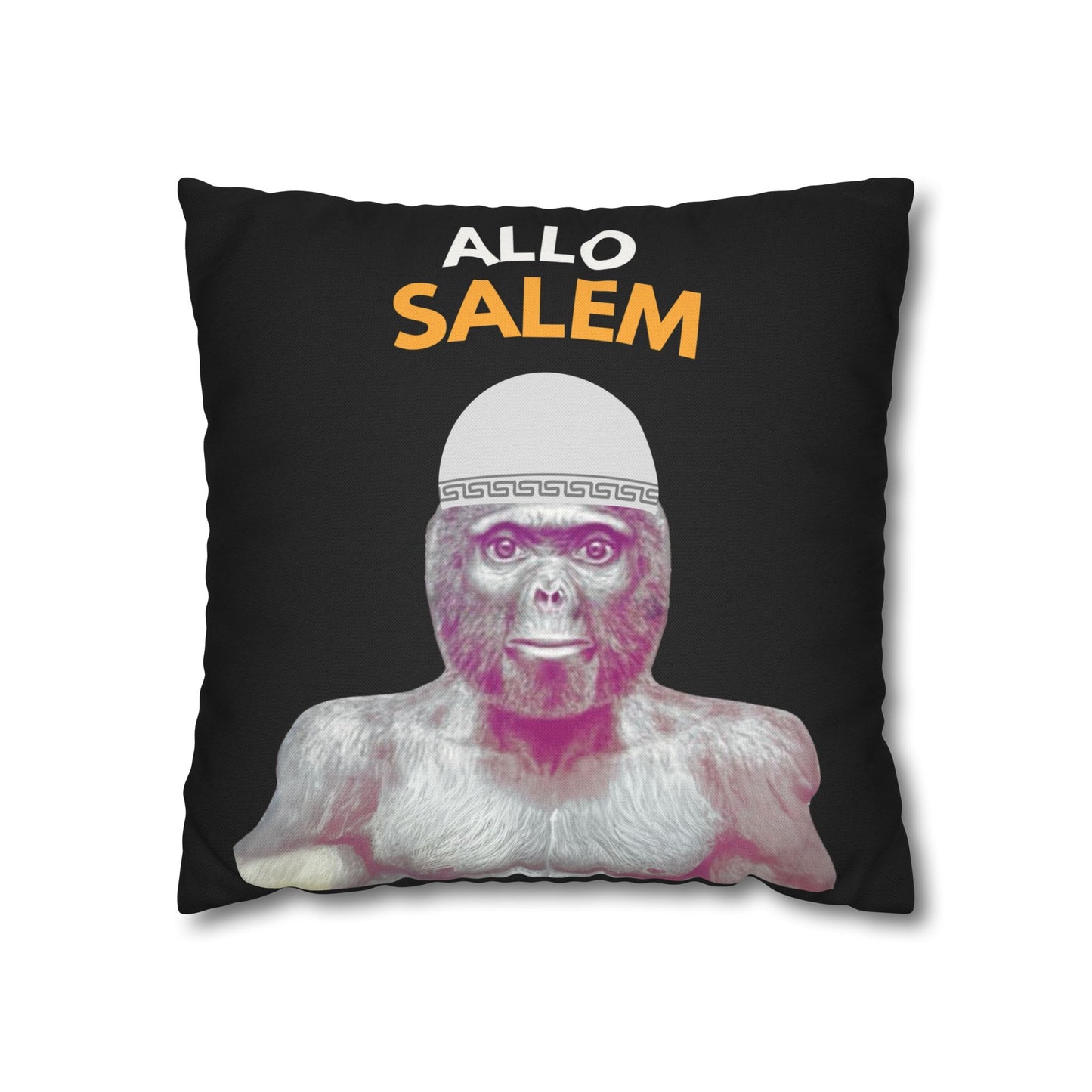 Taie d’oreiller Amusante – Décoration Humoristique pour la Maison Le singe Allo salam