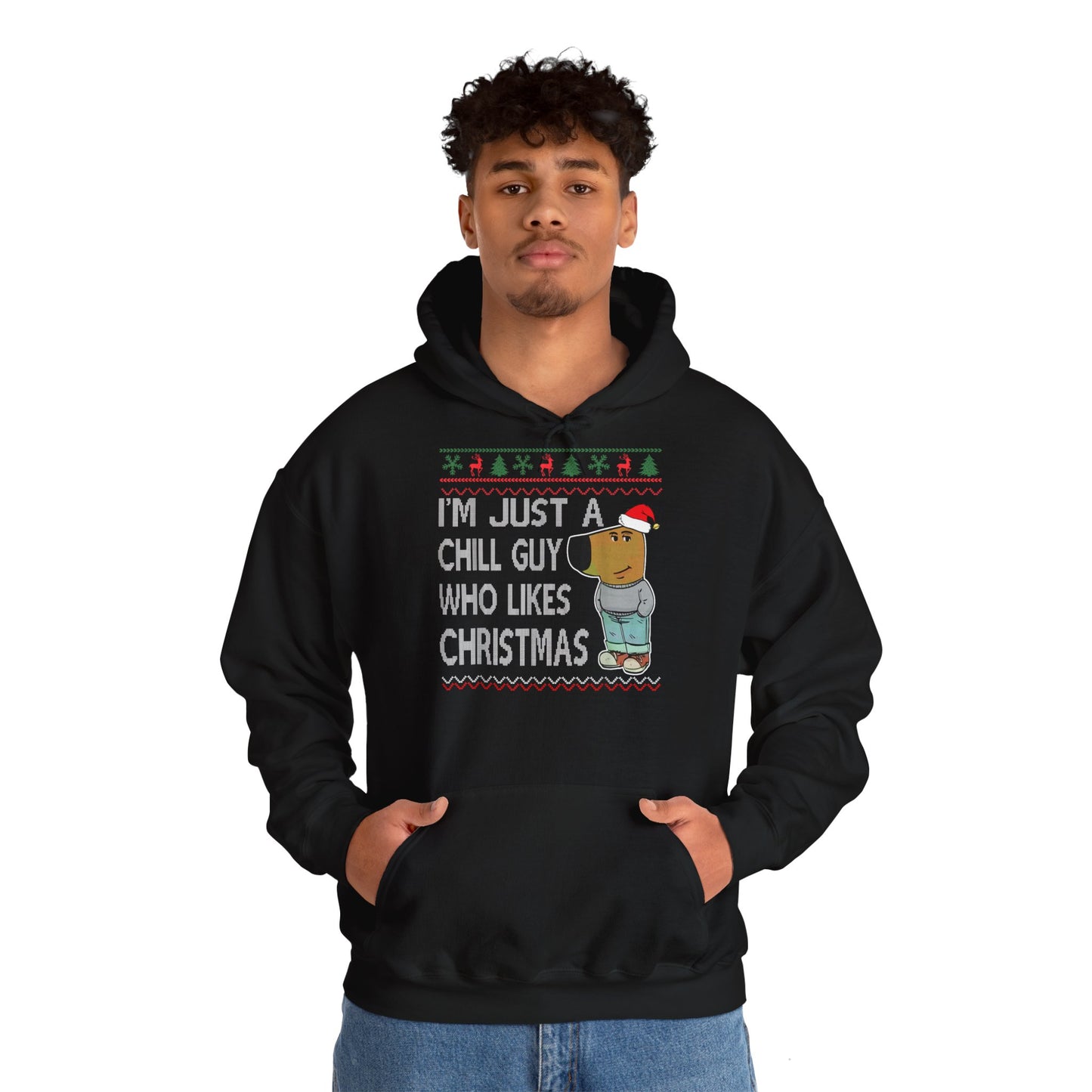 Hoodie unisexe drôle - Sweat-shirt graphique Chill guy Noel
