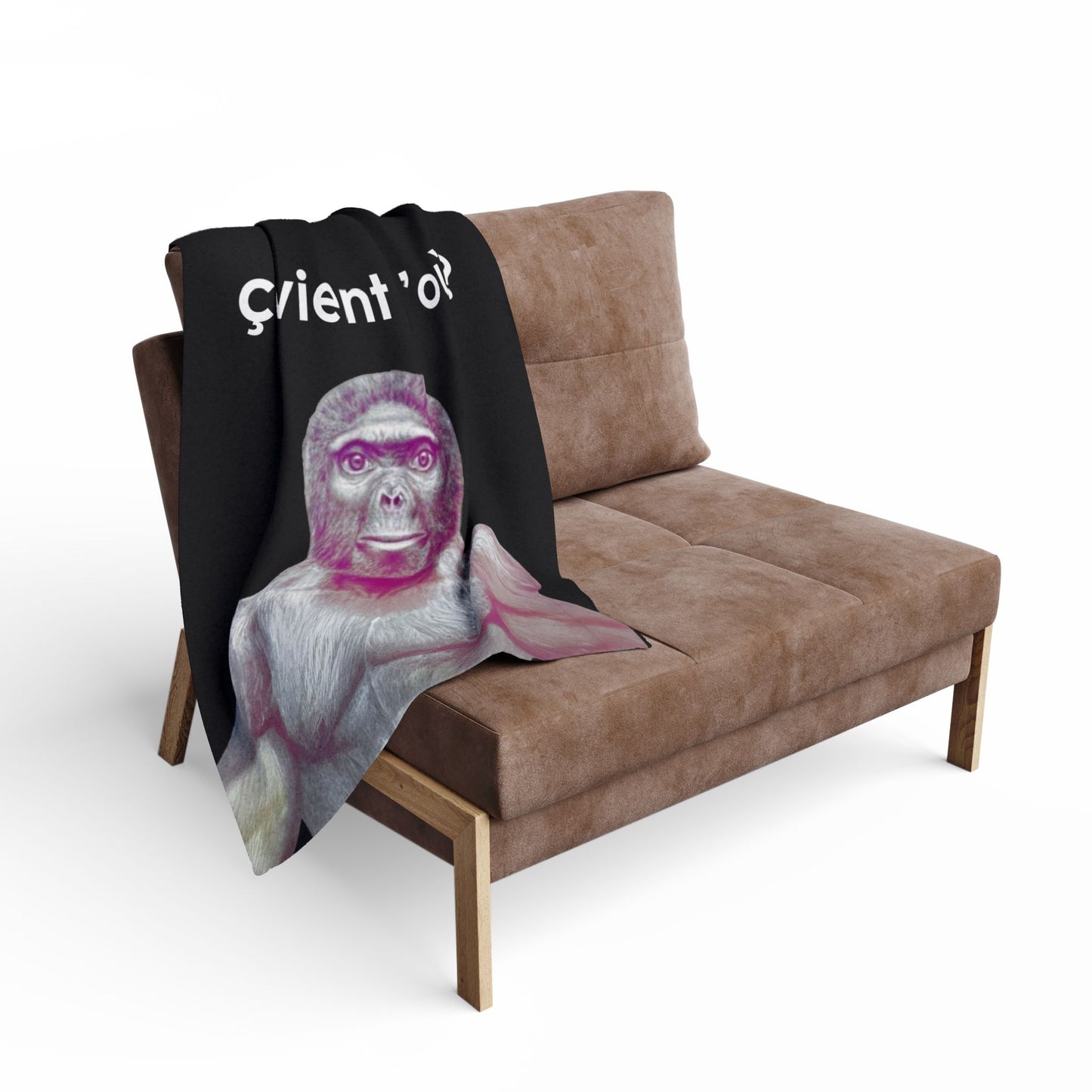 Plaid en polaire arctique Le singe ça vient d'où