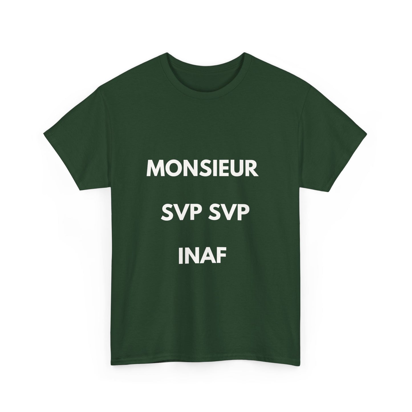 T-shirt humoristique unisexe en coton épais - Monieur svp Inaf
