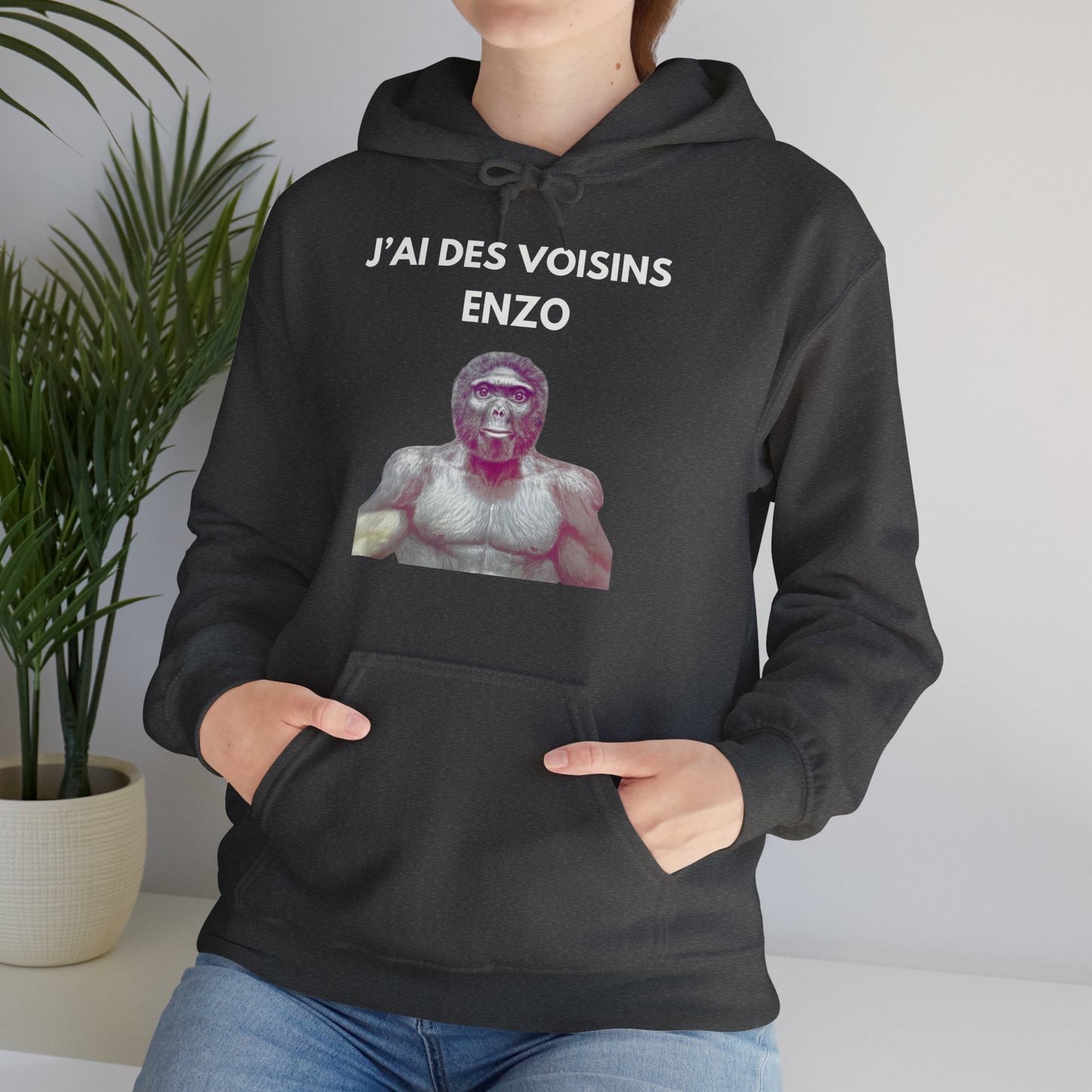 Hoodie unisexe drôle - Sweat-shirt graphique J'ai des voisins Enzo