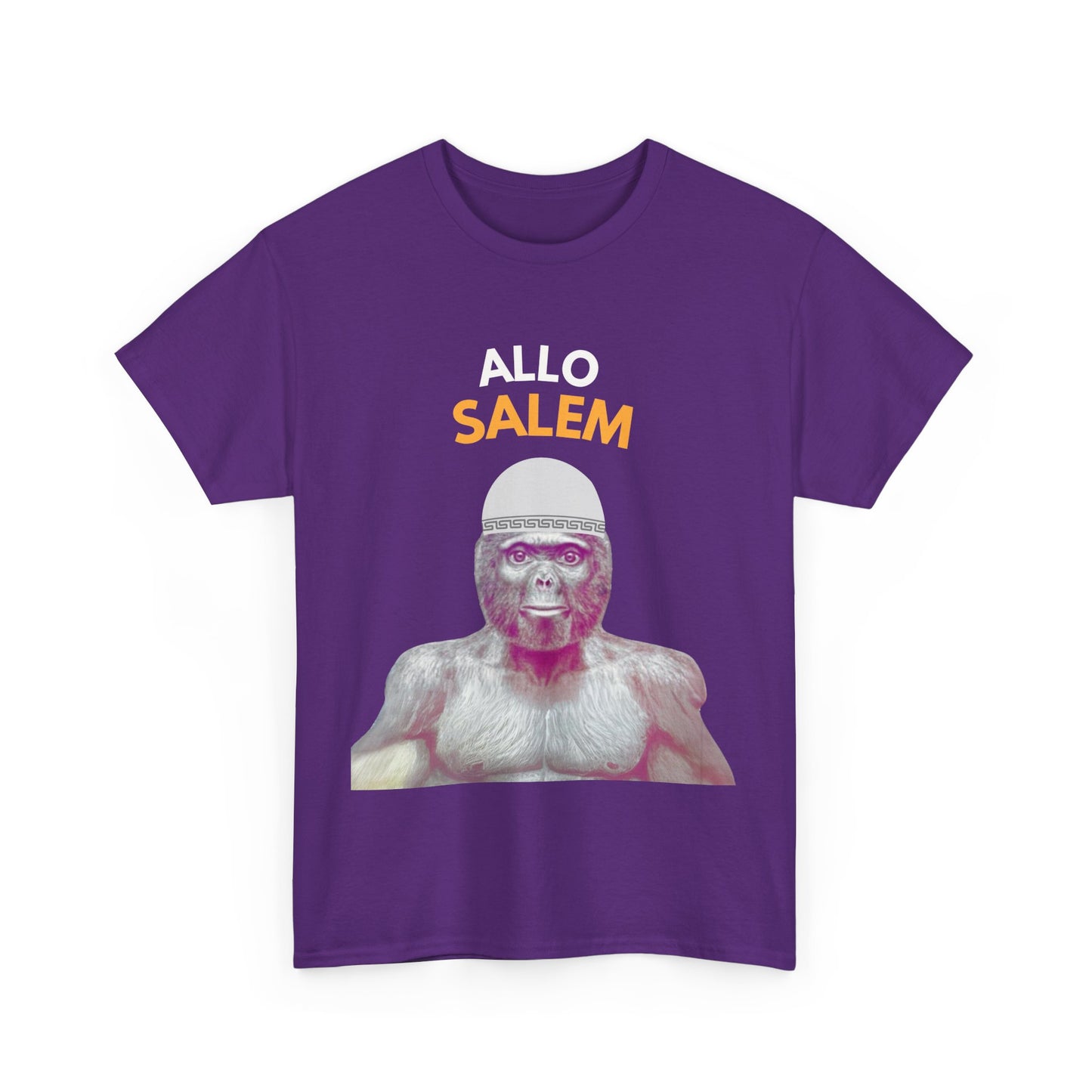 T-shirt humoristique unisexe en coton épais -Trend le singe Allo Salam