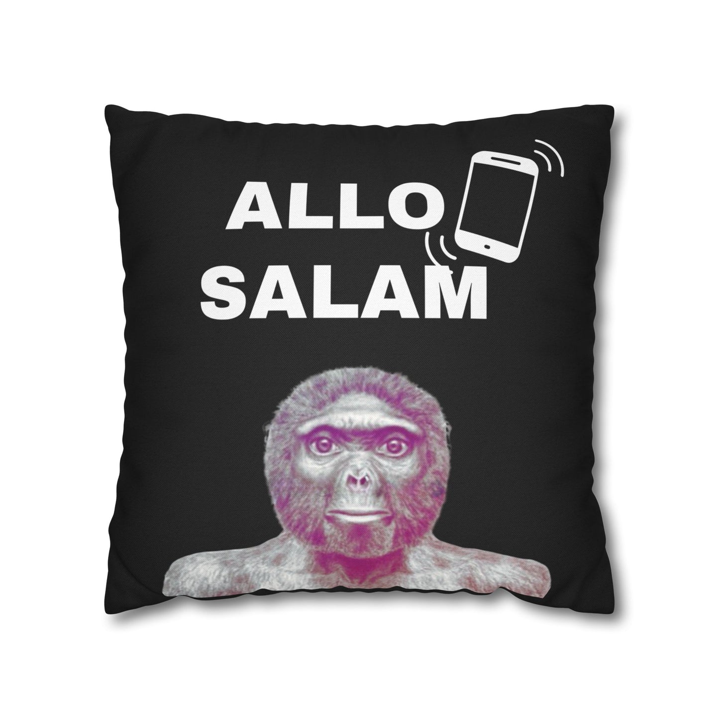 Taie d’oreiller Amusante – Décoration Humoristique pour la Maison Le singe allo salam