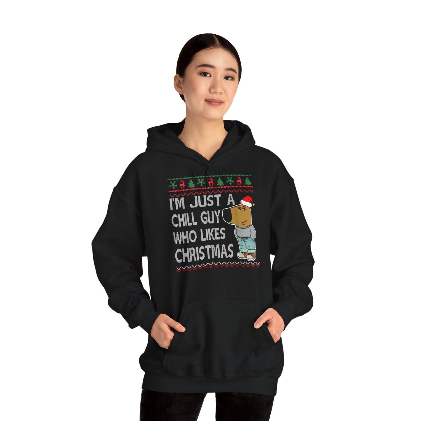 Hoodie unisexe drôle - Sweat-shirt graphique Chill guy Noel