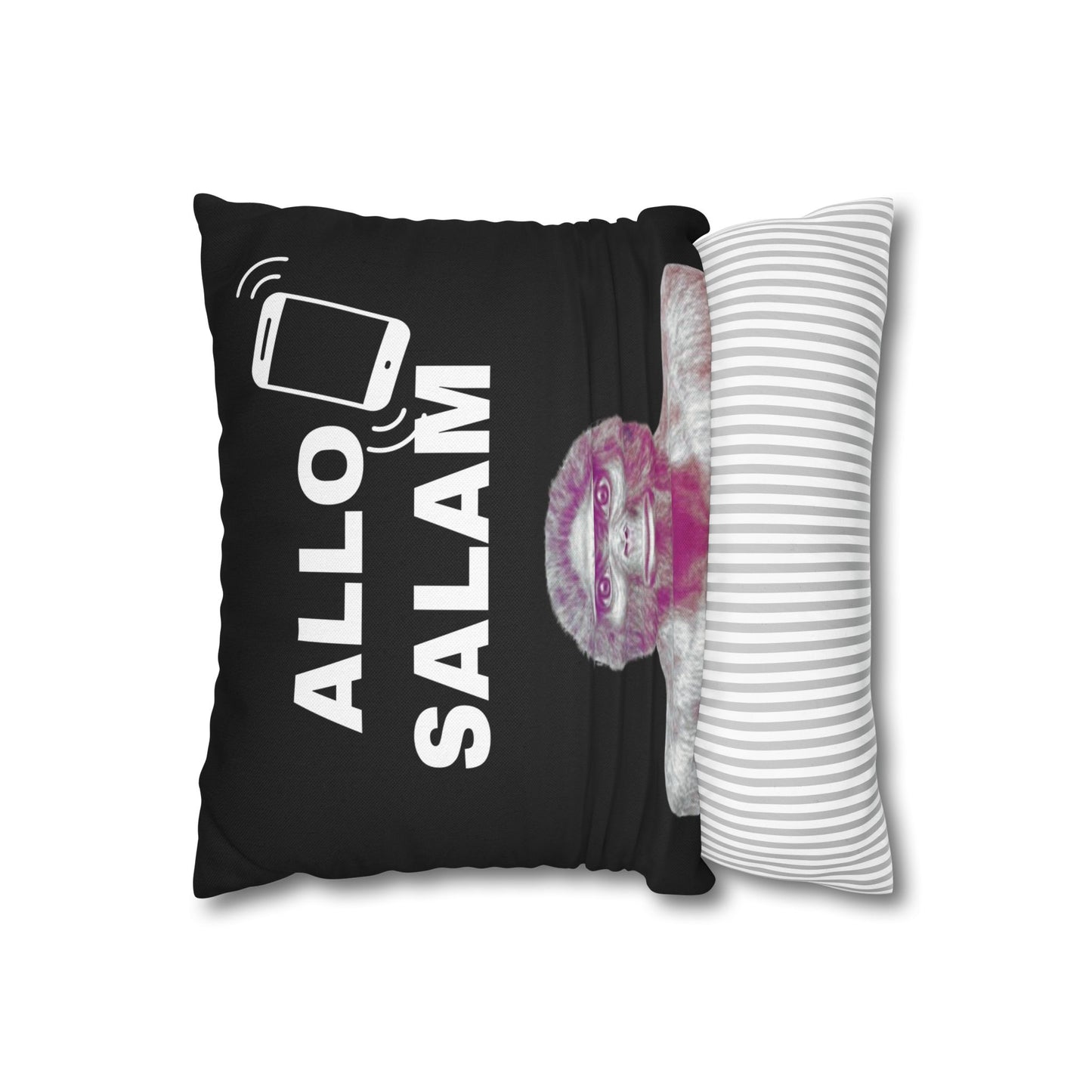 Taie d’oreiller Amusante – Décoration Humoristique pour la Maison Le singe allo salam