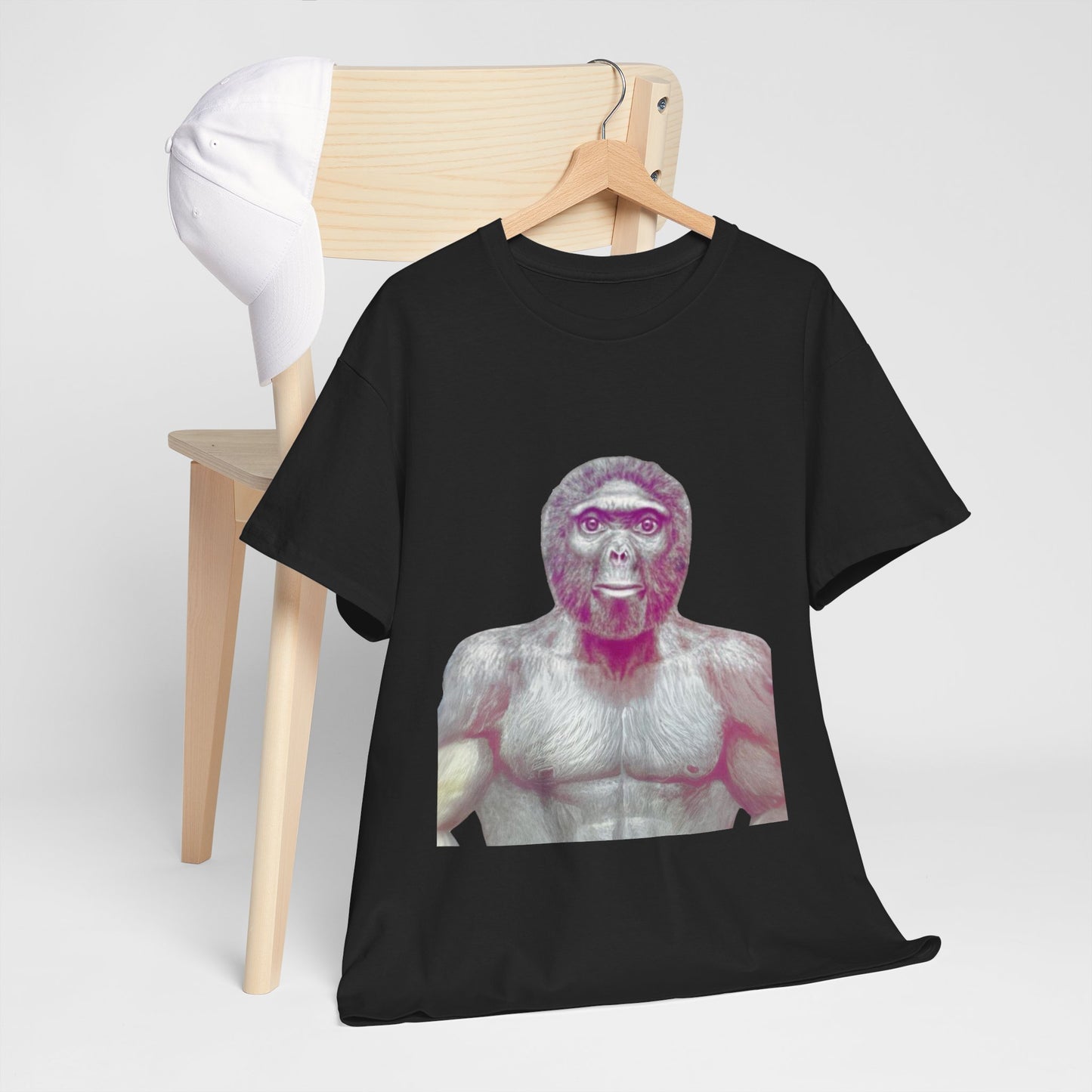 T-shirt humoristique unisexe en coton épais - Allo Salam Trend le singe