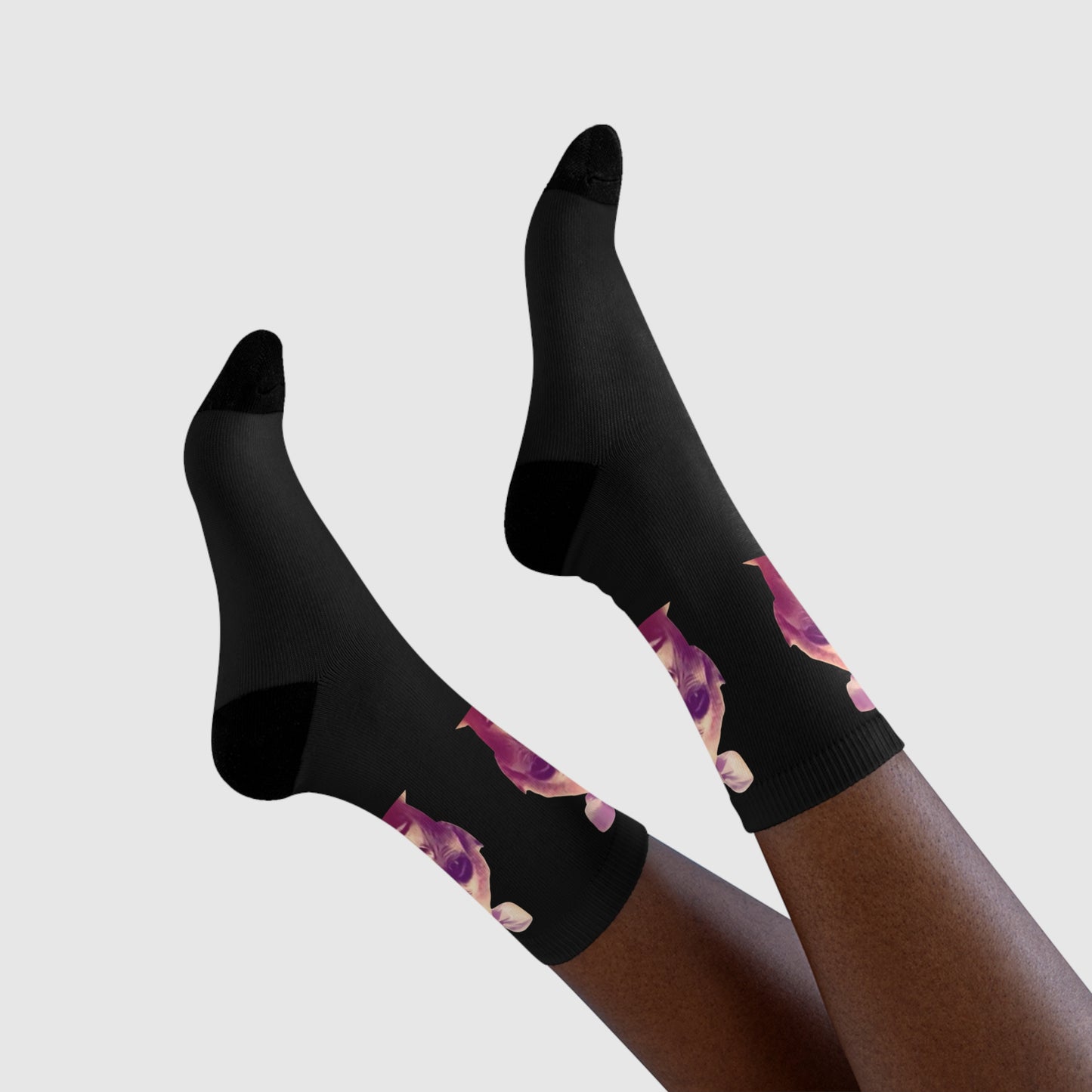 Chaussettes Crew Personnalisées en Sublimation – Design Graphique Amusant avec 'LE SINGE'