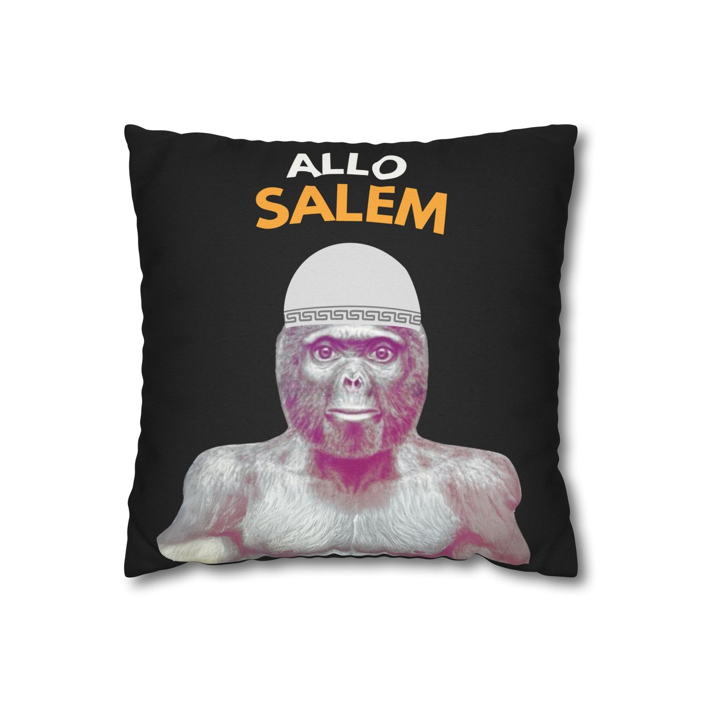 Taie d’oreiller Amusante – Décoration Humoristique pour la Maison Le singe Allo salam