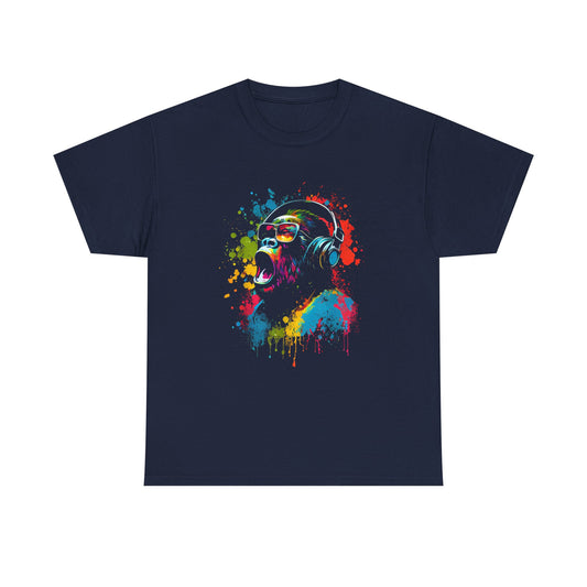 T-shirt humoristique unisexe en coton épais -Monkey hurlant