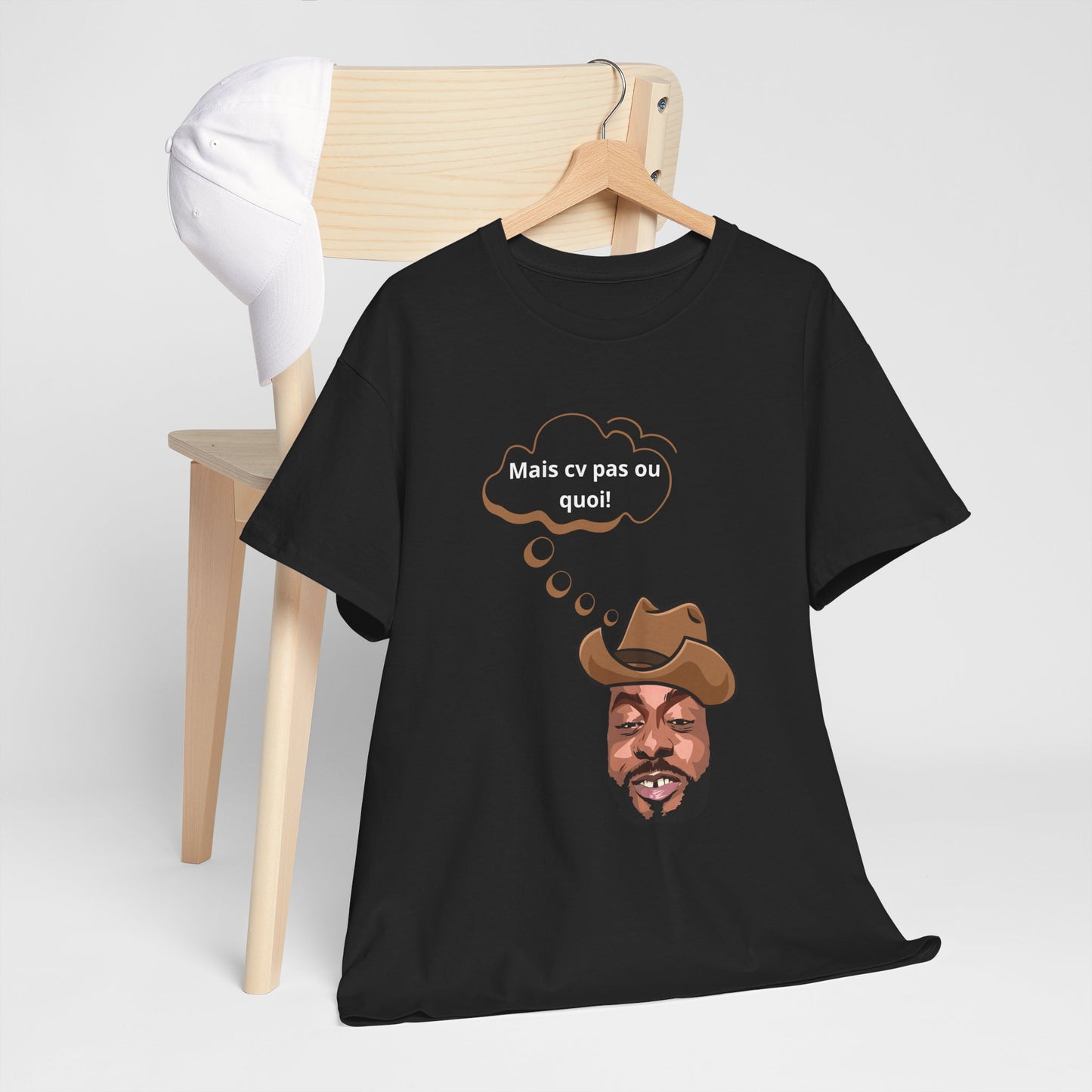 T-shirt humoristique unisexe en coton épais -Trend Binobile Mais Cv pas ou quoi