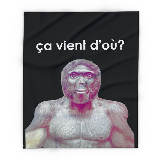 Plaid en polaire arctique Le singe ça vient d'où