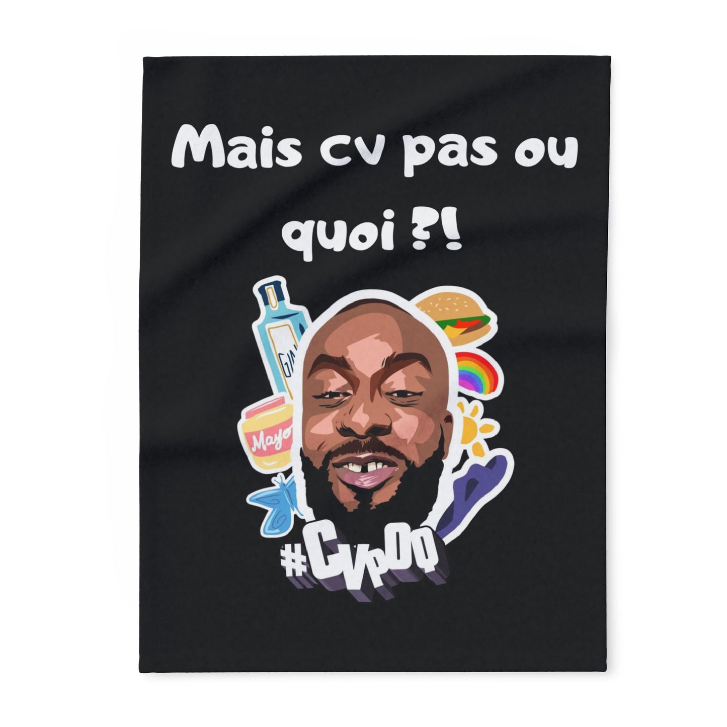 Plaid en polaire arctique Binobile Mais cv pas ou quoi
