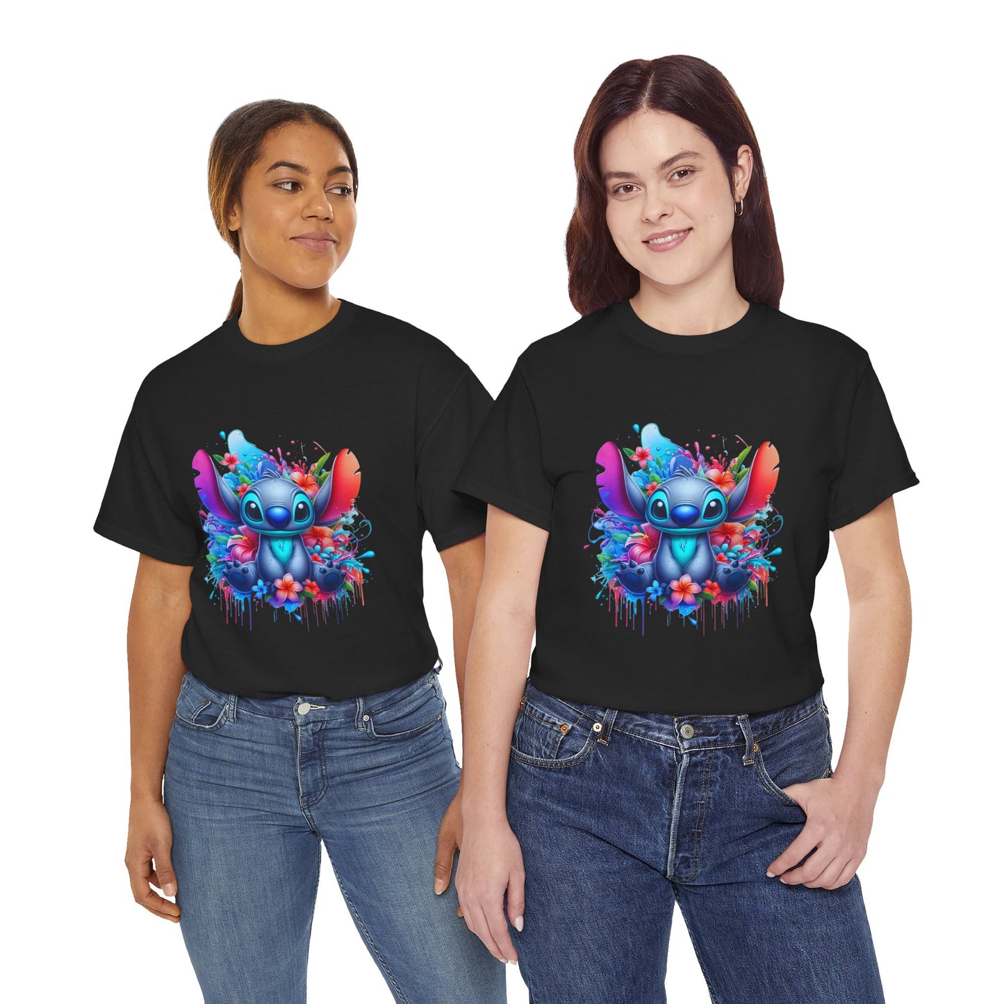 T-shirt humoristique unisexe en coton épais - Stitch