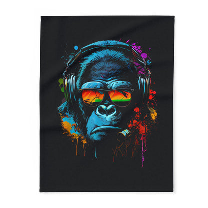 Plaid en polaire arctique Singe Monkey DJ écouteurs & lunettes de soleil Gorilla Fun P T-Shirt