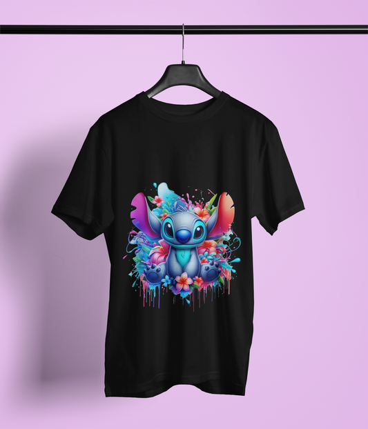T-shirt humoristique unisexe en coton épais - Stitch