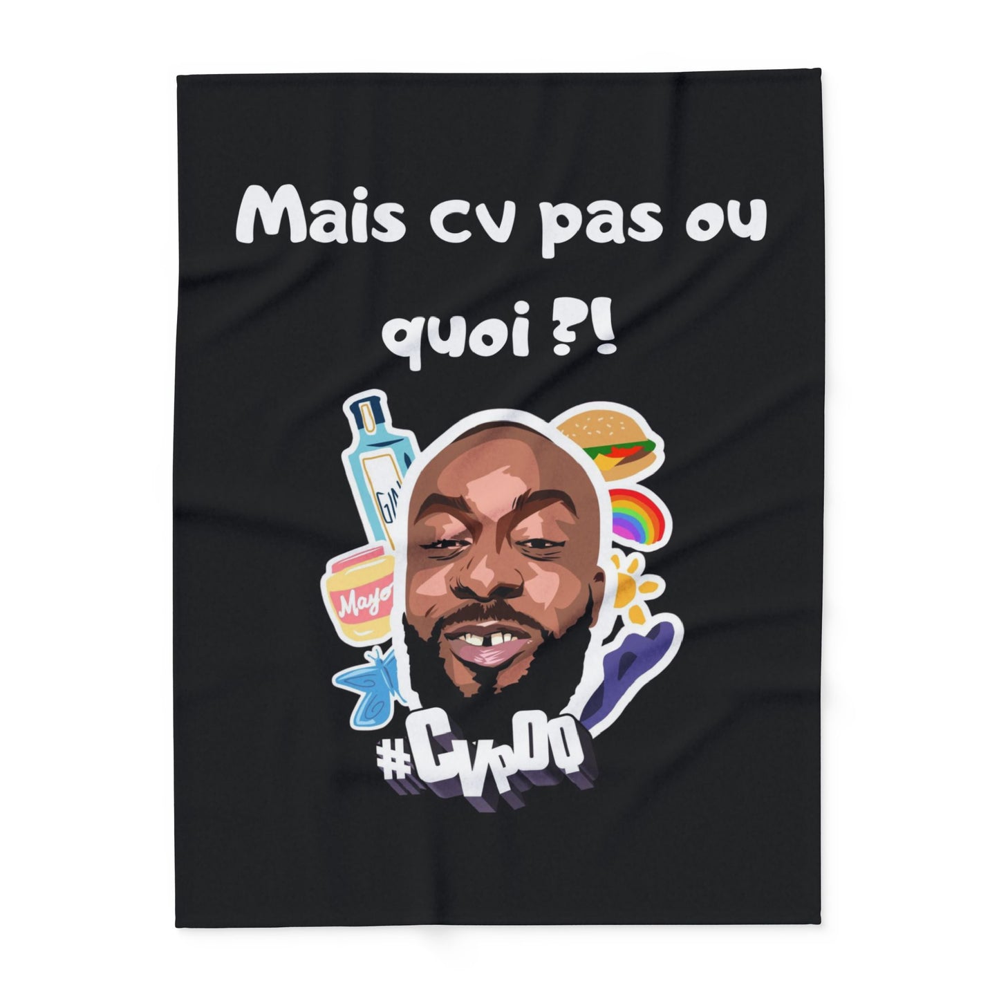 Plaid en polaire arctique Binobile Mais cv pas ou quoi