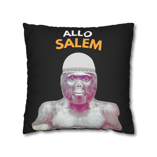 Taie d’oreiller Amusante – Décoration Humoristique pour la Maison Le singe Allo salam